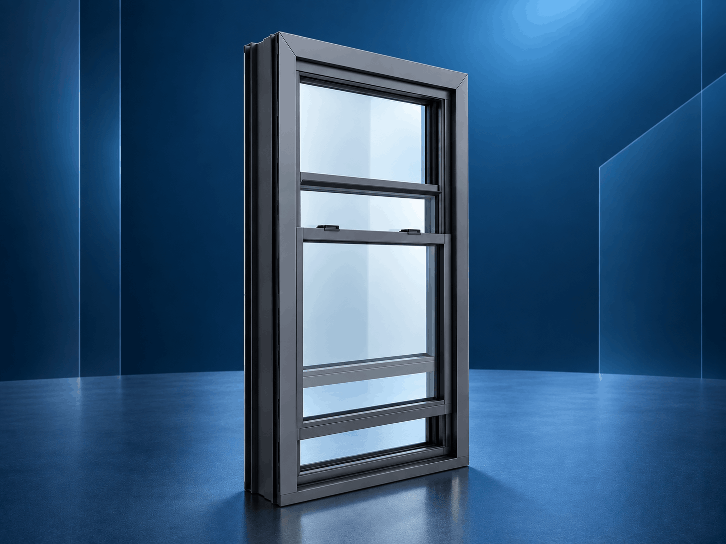 Aluminum double hung window system